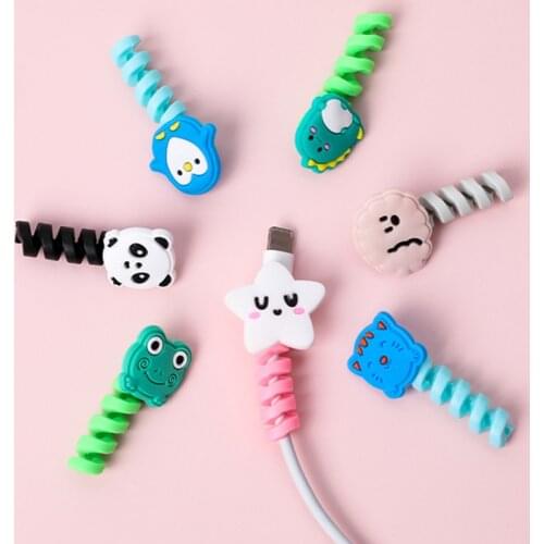 2pcs Cute Cartoon Charger Cable Winder For Earphone Line Data Line Winder For Charging Cable Data Wire For Headphone Cable