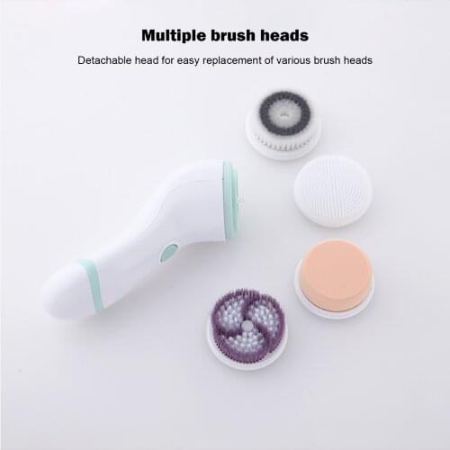 4 in 1 Electric Facial Cleansing Brush Rotating Face Brush Deep Cleaning Skin Exfoliation Waterproof Facial Skin Care Massager