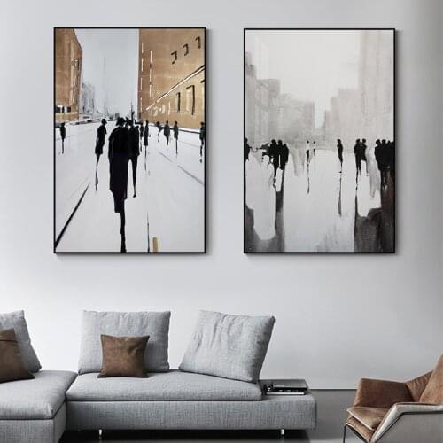 Abstract Canvas Painting Modern Bronze Wall Art Print Nordic Wall Posters for Living Room Home Decor Black White Pictures