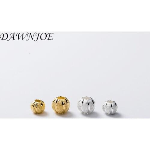 New True S925 Sterling Silver 6 8 mm Matte Spacer Beads DIY necklace Handmade supplies for Jewelry components Making