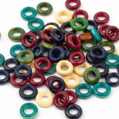 100pcs Round Mixed Wooden Circle Beads for Jewelry Making DIY Bracelet Dreadlocks Decoration DIY Wooden Jewelry Making Crafts