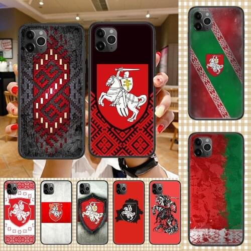 Belarus flag Emblem Phone Case Cover Hull For iphone 5 5s se 2 6 6s 7 8 12 mini plus X XS XR 11 PRO MAX black tpu coque luxury