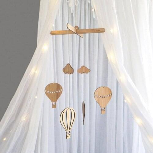 Nordic Style Wooden Hot Air Balloon Wind Chime Wall Hanging Decoration Baby Bed Bell For Kids Room Decoration Photo Props