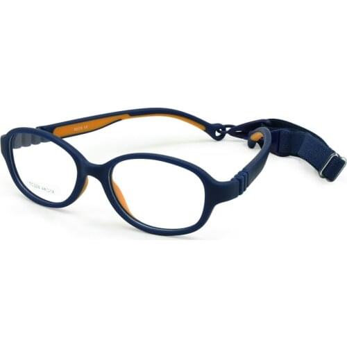 Children Optical Glasses Frame Size 44/14 with Strap, No Screw One-piece Kids Flexible Frame Band Cord Retainer