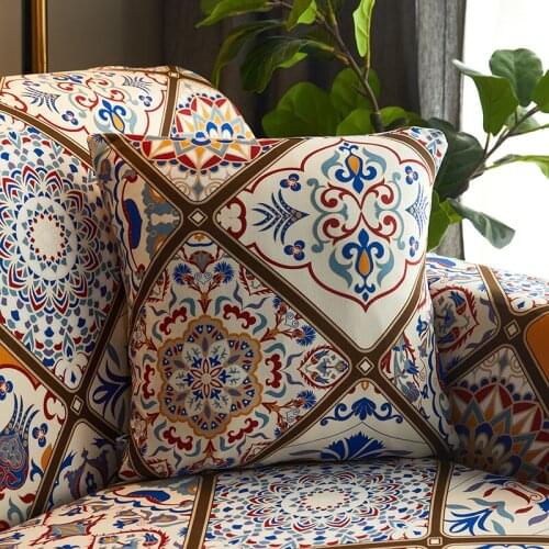 Polyester Bohemian Cushion Cover Elastic Decorative Throw Pillow Case 45x45cm