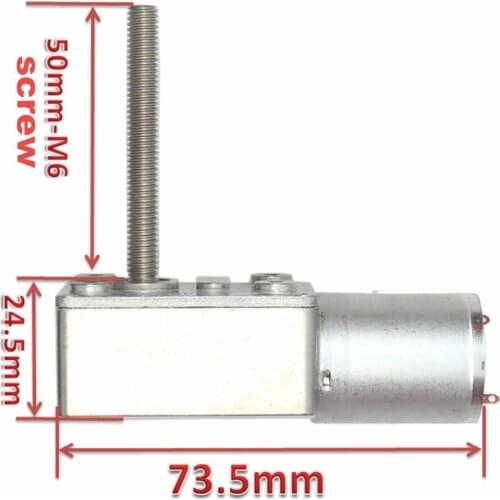 Bringsmart JGY370 DC Worm Gear Motor M6 Screw Mini Turbine Motor Reductor Shaft Length 50mm Self-lock Reversed Reduction Gearbox