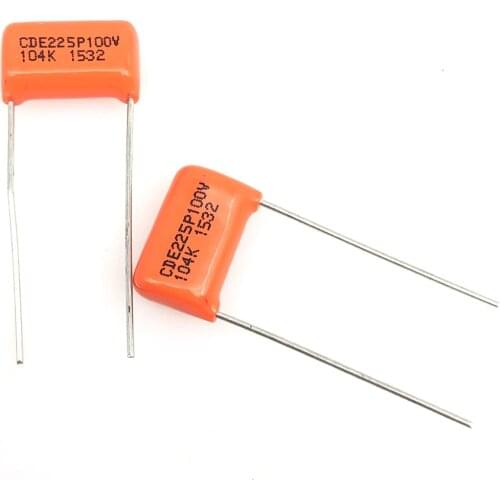 KAISH Kaish 2pcs Guitar Bass Sprague 715P/225P Orange Drop Capacitors 0.1uf .1uF 100v Tone Caps
