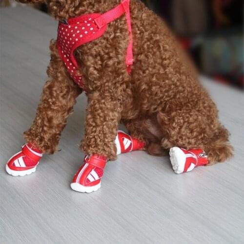 Outdoor Sport Classical Antu-slip Dog Shoes Not Fall Off For Small Dogs Chihuahua Ventilated Adjustable Pet Boot For Small Dog