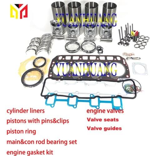 4TNE106 Engine Rebuild Kit With Valves Overhual Repair Gasket Set For Yanmar & John Deer Tractor Liner Piston Ring Bearing
