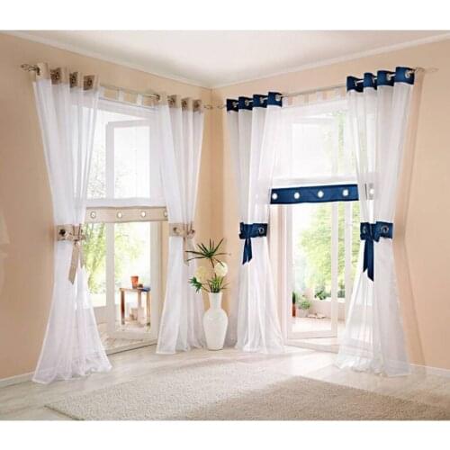 Beautiful garden curtains for home decoration,window curtain tulle/sheer tie-back panels