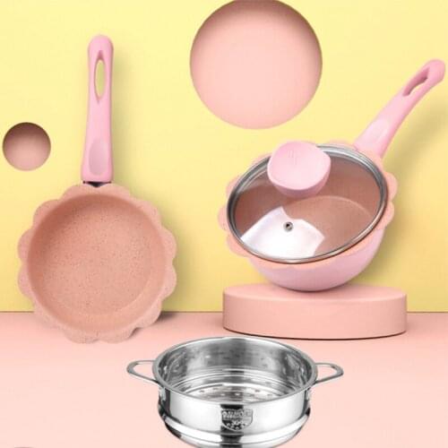LBER Baby Food Supplement Pot Baby Maifan Stone Childrens Non-Stick Milk Pot Frying Pan Egg Pan for Baby Food Cooking