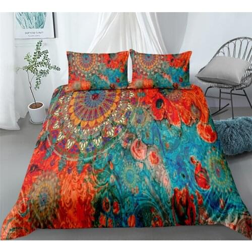 Water splash mandala fashion bedding set king queen double full twin single size bed linen set