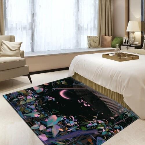 Night Scenery Aesthetic Illustration Doormats Home Runner Bedroom In Outdoor Kids Play
