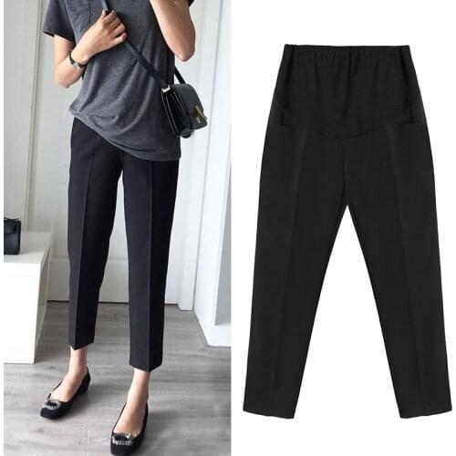 Office Formal Maternity Pants Thin OL Elastic Waist Trousers Clothes For Pregnant Women Belly Business Wear Pregnancy Clothing