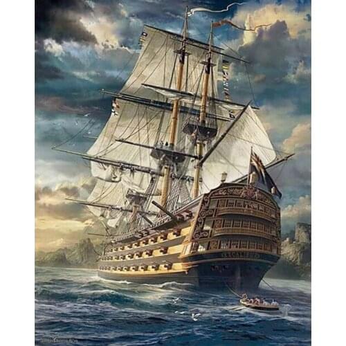 Full DIY 5D Diamond Painting Landscape Boat Cross Stitch Diamond Embroidery Patterns rhinestones Diamond Mosaic Home Decoration