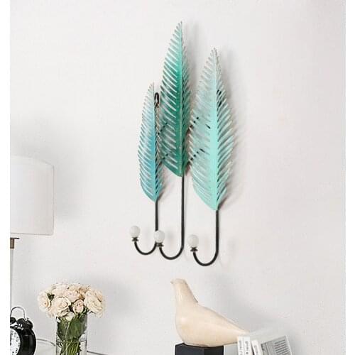 Handicraft Iron Craft Creative Leaf Clothing Store Trim Room Hat Wall coat hanger Decoration Link cintre bathroom hook
