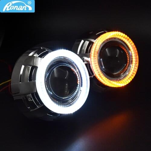 Ronan 3.0" bixenon projector lens with 95mm SMD white DRL white yellow turn signal angel eye for car headlight upgrade retrofit