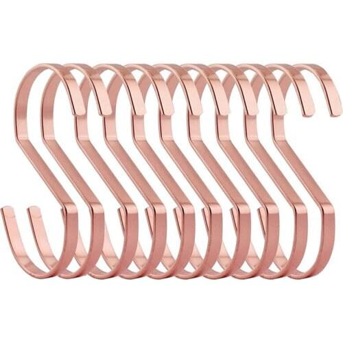 Stainless Steel S-Shaped Hook Drying Rack Kitchen Bathroom Hook Rose Gold Pants Bag Hanger
