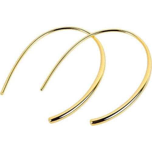 Simple U Line Silver Color Earrings Women Creative Ear Earring For Lady Girlfriend Birthday Gift Fashion Party Jewelry KOFSAC