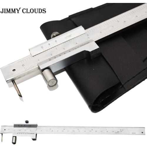 200mm metal scribe caliper mark vernier caliper and carbide scribe parallel marking gauge ruler measuring instrument tool