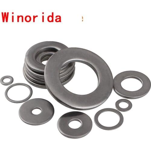 Standard 304 Stainless Steel Flat Washers Thin Washers Thickened Gasket Large Edge Small Edge Flat Gasket Meson 20PCS