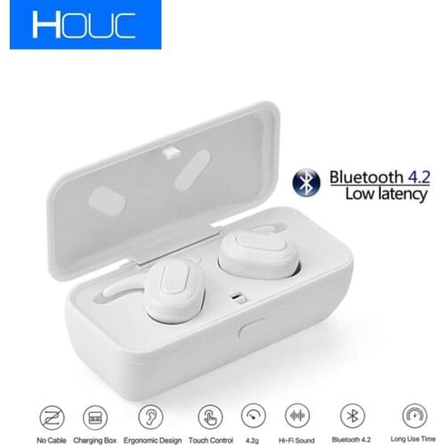 TCunPT New Wireless Earphones Mini Bluetooth Heahset Stereo Headphone with Mic Earbuds for Iphone Xiaomi Android SAMSUNG HUAWEI