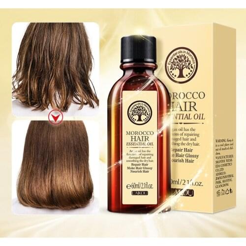 Hair Care Moroccan Pure Argan Oil Hair Essential Oil for Dry Hair Types Multi-functional Hair Care Products for Woman 60ml