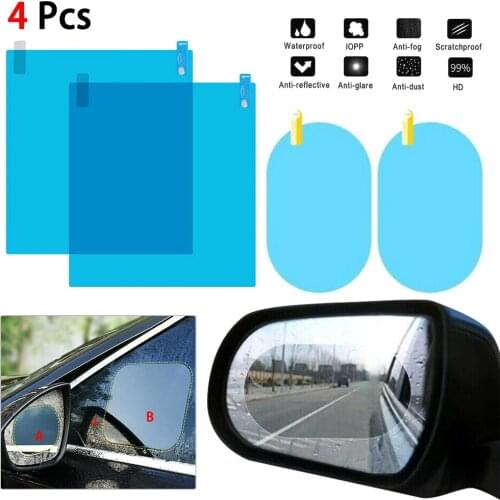 FORAUTO 2 Pieces/Set Car Side Window Protective Film Anti Fog Membrane Anti-glare Waterproof Rainproof Car Sticker Clear Film