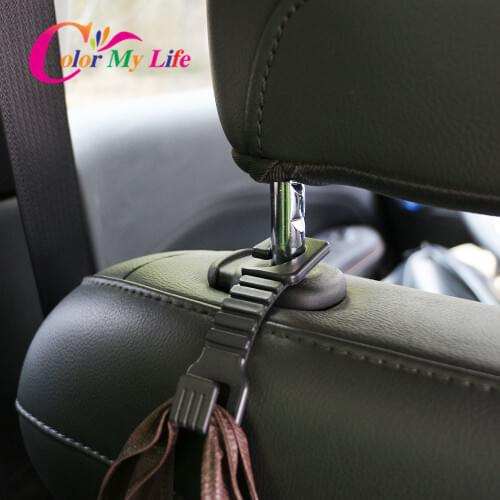 Color My Life 2Pcs/Set Car Hook Clip Auto Seat Headrest Hanger Bag Holder for Nissan X-trail Xtrail T32 2014 - 2020 Accessories