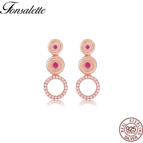 2018 New Arrival Earings High Quality Pure 925 Sterling Silver Ruby Evil Eye Drop Earring For Women Angel Earrings Gift ZK40