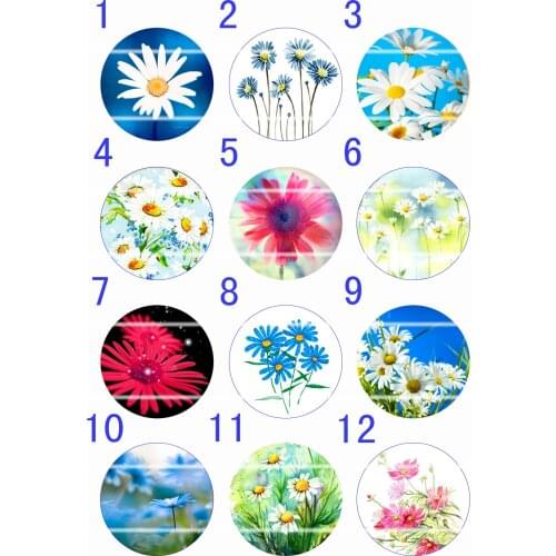 Handmade Colorful picture Round Glass Cabochons Refrigerator magnet for Necklace Decoration and Phone Chain Accessaries357