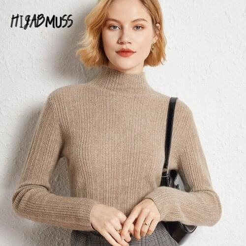 Ladies 2021 Autumn And Winter New Cardigan Solid Color Brown Slim-fit Knit Solid Color Leisure Womens Sweater Pullover Women