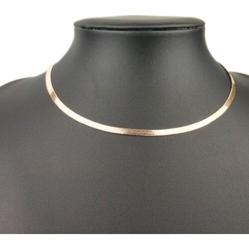 Women necklace Gold Blade Chain on Neck Choker Necklace Women Sexy Flat Snake Chain Jewelry Gift Clavicle chocker Necklaces