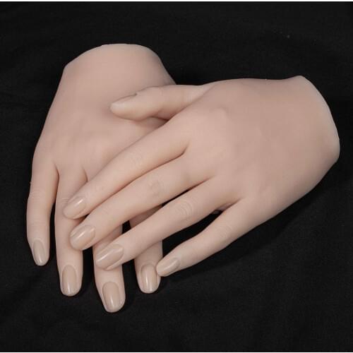 1 Pair of Hand Nail Art Practice Mannequin Flexible Hand Manicure Fake Hands Nail Art Training Display Hands