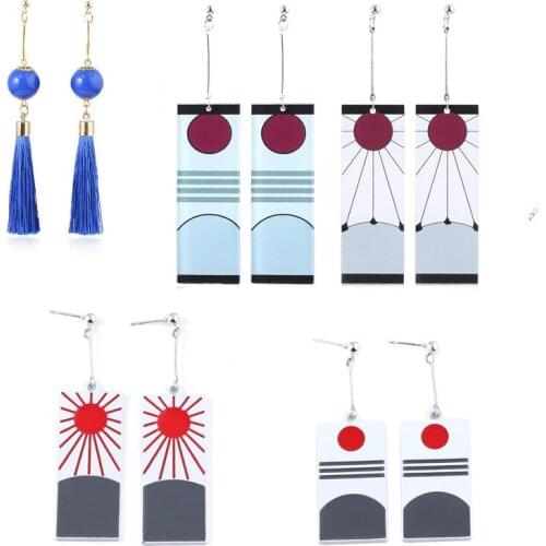 Demon Slayer Cosplay Prop Kimetsu no Yaiba Tanjirou Kamado Earrings Anime Cosplay Accessores 1 Pair