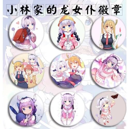1pc 58mm Kobayashi-san Chi no Maid Dragon KannaKamui Super Cute Girls Cosplay Use DIY Icons acrylic badges Brooch