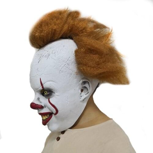 Joker Pennywise Mask Stephen King It Chapter Two 2 Horror Cosplay Latex Masks Helmet Clown Halloween Party Costume Prop 1pc