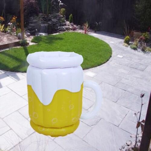 1PC Inflatable Beer Ice Bucket Outdoor Beer Ice Bucket PVC Inflatable Beer Cooler Beer Storage Container for Summer Party Pool