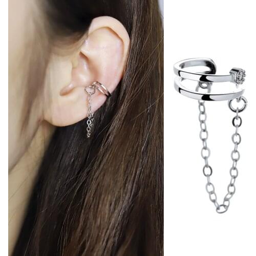 1Pc Fake Without Piercing Cuff Earring Earcuff Wrap Rock Earring Cuff Women Punk Clip Earring Adjustable Double Ear Bone Clamp
