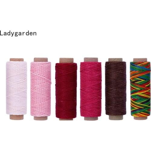 3PCS 50M 150D 1mm Leather Waxed Thread Cord for DIY Handicraft Tool Hand Stitching Thread Flat Waxed Sewing Line