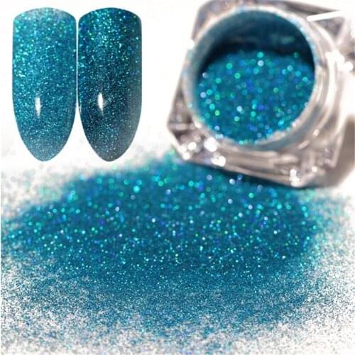 8 Color Glitter Nail Powder for Nail Art Decoration Purple Blue Silver Nail Pigment Dust Tips Shining Shimmer Manicure Tools 2g