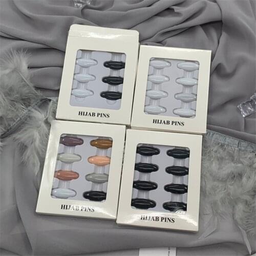 8pcs/box Plastic Safety Hijab Pins Muslim Scarf Pin Hijab Clips Islamic Fashion Women Brooch