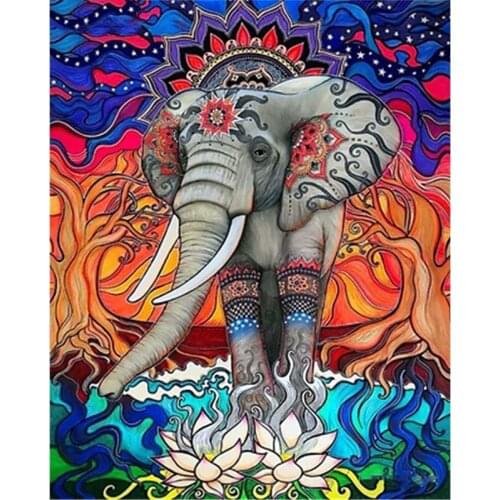 5d DIY Diamond Painting "Color elephant" Full Square Drill Mosaic Cross Stitch Diamond Embroidery home Decor Y2863