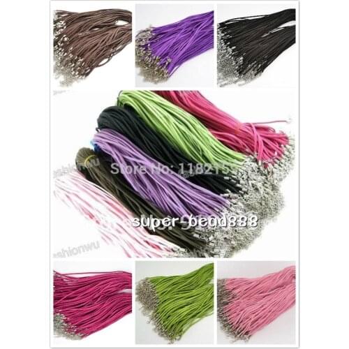 Free Shipping Wholesale 100Pcs Flocking necklace Rope Lobster Clasp Chain Necklace DIY 40x0.2cm