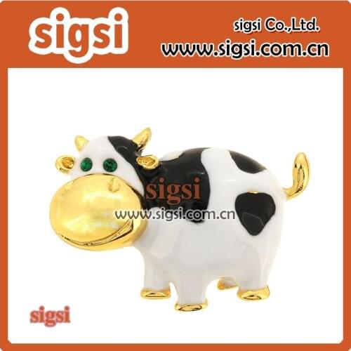 100 pcs 50mm crystal cow brooch new arrival jewelry rhinestone animal brooch