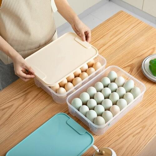Household 24 grid egg box refrigerator storage box kitchen food preservation storage box egg shelf holding egg artifact