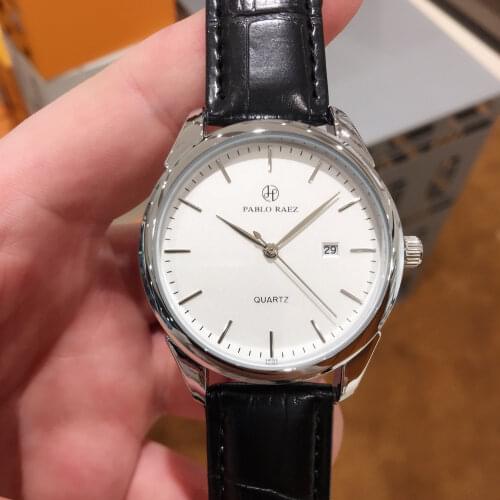 PABLO RAEZ Casual Watch Men Top Brand Quartz Wristwatch Simple Waterpoor Leather Male Clock Luxury Design High quality Best Gift