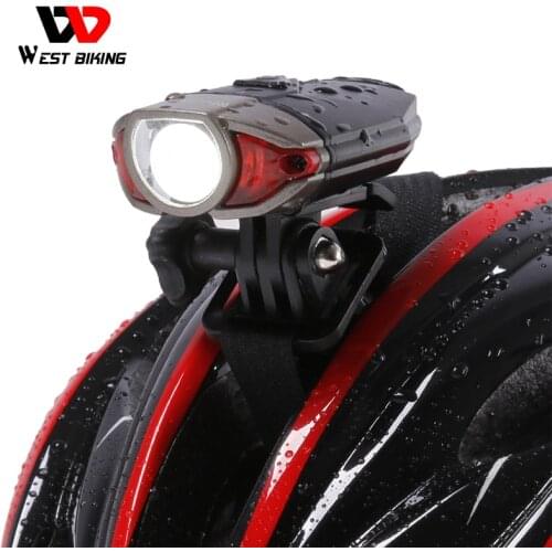 WEST BIKING Bike Helmet Light USB Headlight Safety Road MTB Front Bicycle Light Helmet Flashlight Bicycle Accessories Bike Light