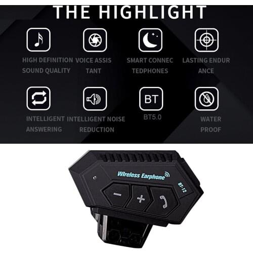 Motorcycle Helmet Headset BT5.0 Motorcycle Headphone Wireless Music Earphone, Handsfree Moto BT Speaker
