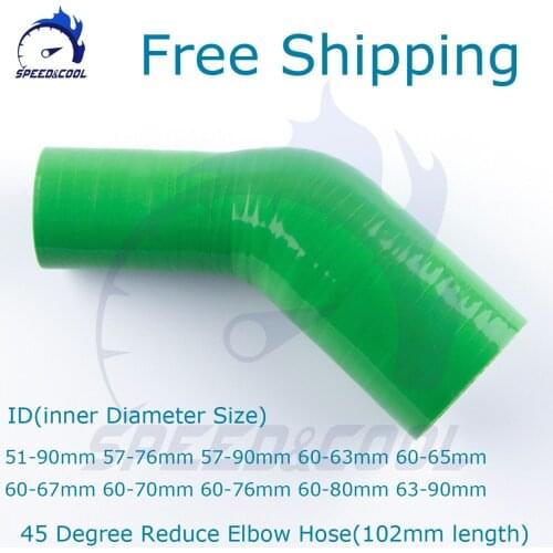 45 Degree Reduce Elbow General Silicone Coolant Intercooler Pipe Tube Hose ID 51mm 57mm 60mm 63mm 65mm 67mm 70mm 76mm 80mm 90mm